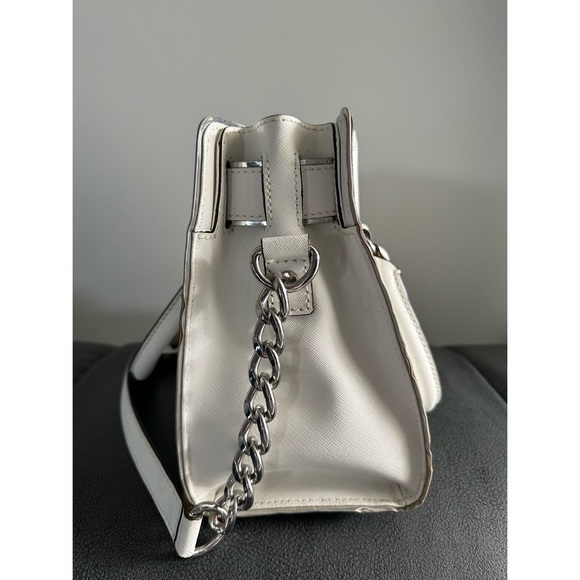 Michael Kors Hamilton Specchio E W Satchel Optic White - Picture 7 of 16
